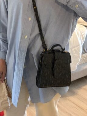 Senreve Black Structured Mini Crossbody Bag